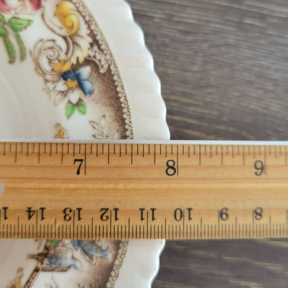 Vintage Johnson Bros Devonshire Soup Bowl Set Of 2, Old English Floral & Bird - Picture 9 of 14